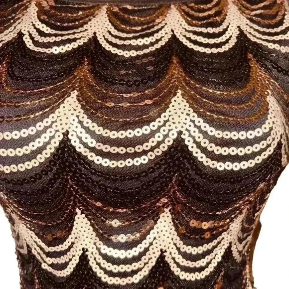 Gold Black & Brinze Sequin Dress- BEAUTIFUL❤️ - Picture 6 of 16